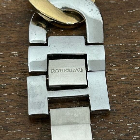 Rousseau Chain Link Two Tone Jeweled Watch - Picture 6 of 10